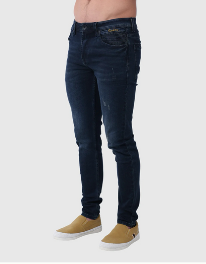 Bjorn Mens Skinny Jeans in Blue Black