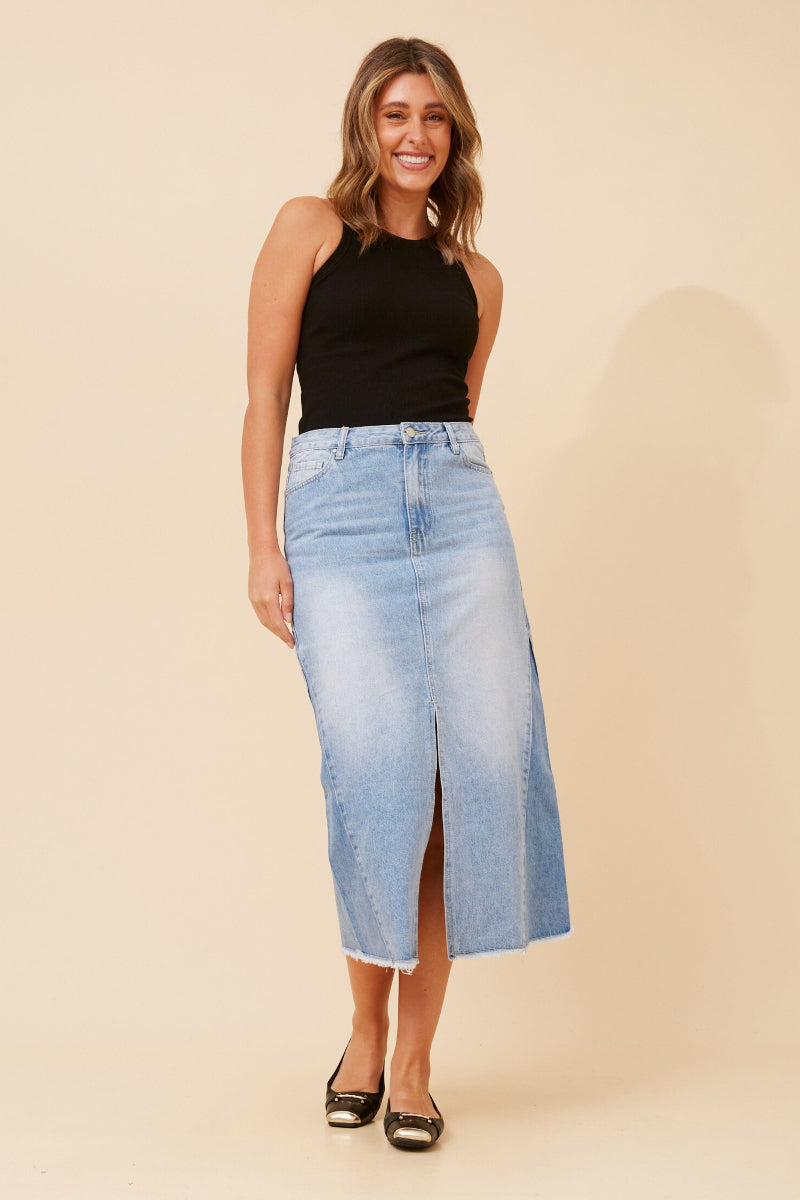 Denim Midi Skirt
