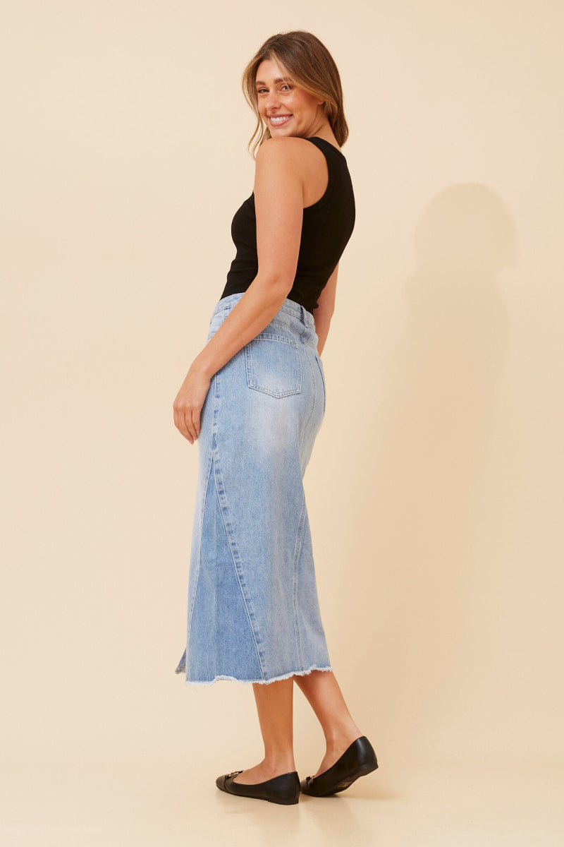 Denim Midi Skirt