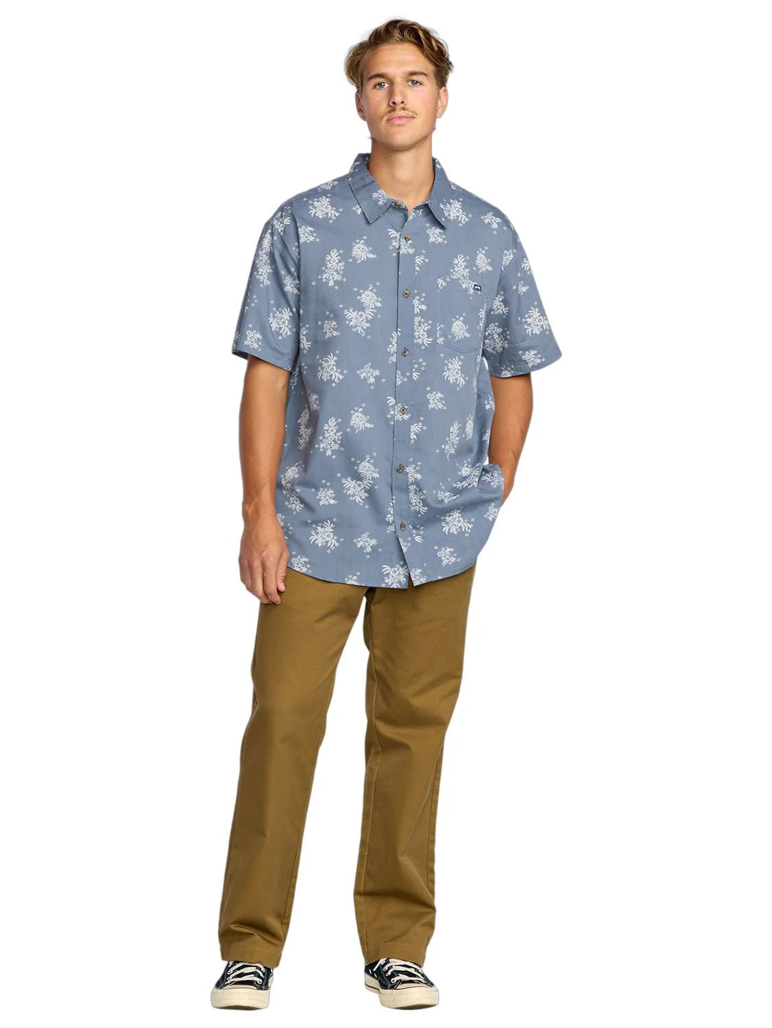 Sundays SS Mini Woven Shirt in Steel Blue