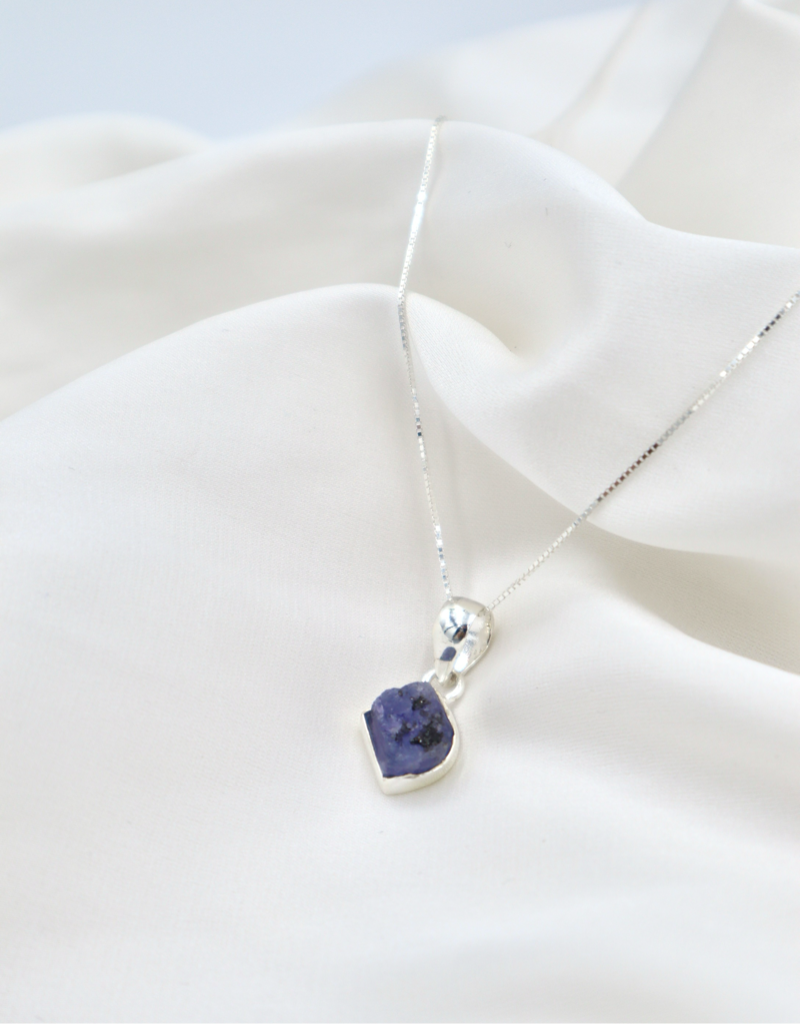Tanzanite Rough Stone Sterling Silver Set