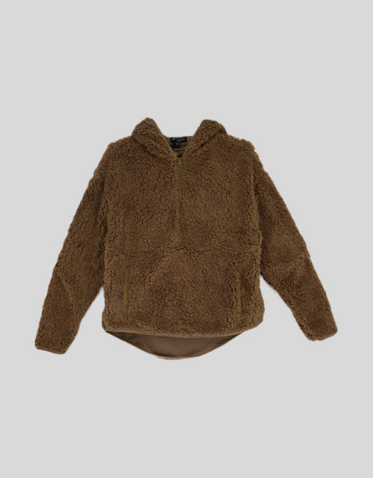 Tasha Hooded Polar Fleece in Brown