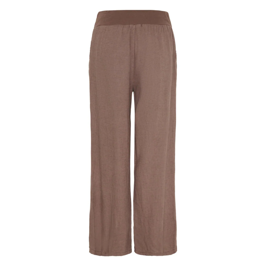 Anette Linen Pants in Cold Brown