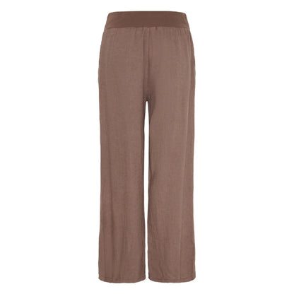 Anette Linen Pants in Cold Brown