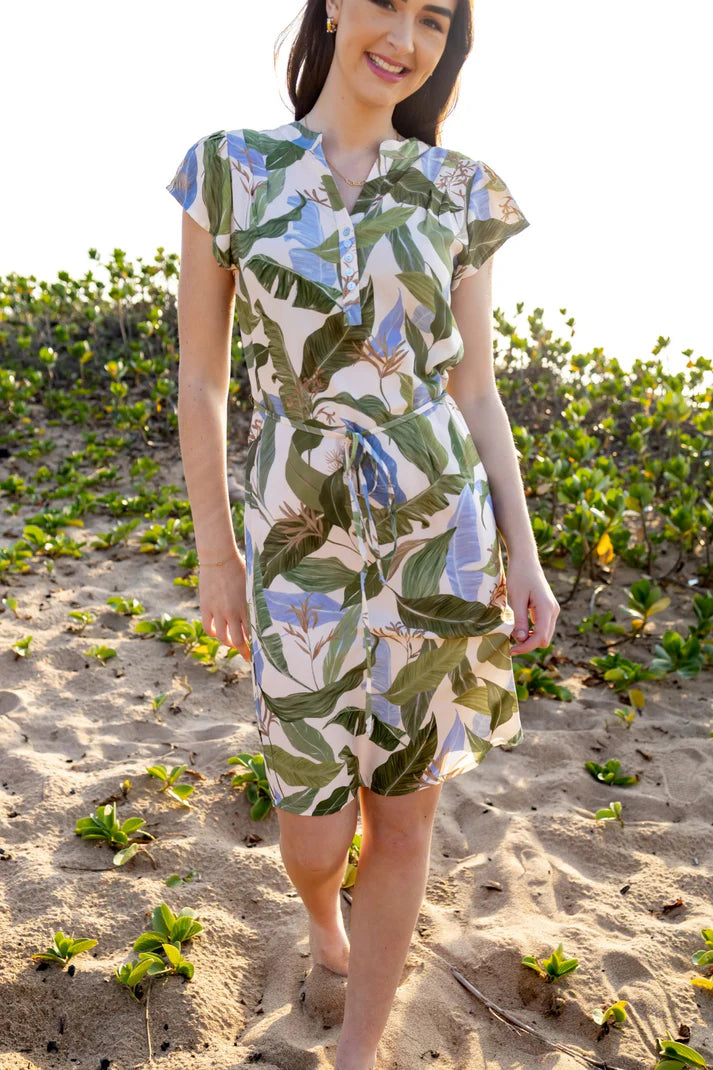 Sara Dress in Wild Leaves