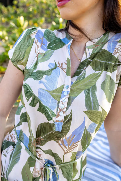 Sara Dress in Wild Leaves