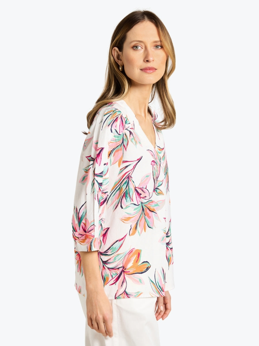 Paradise Print Linen Top