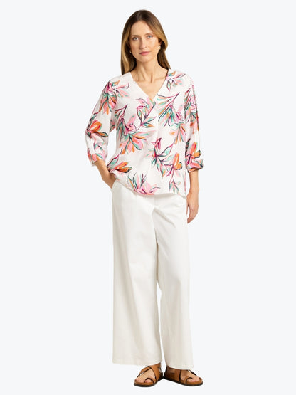 Paradise Print Linen Top