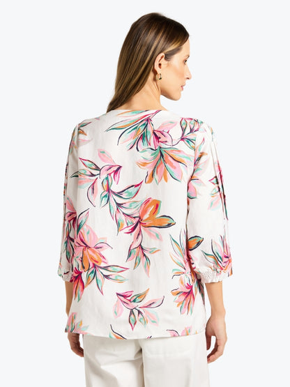 Paradise Print Linen Top