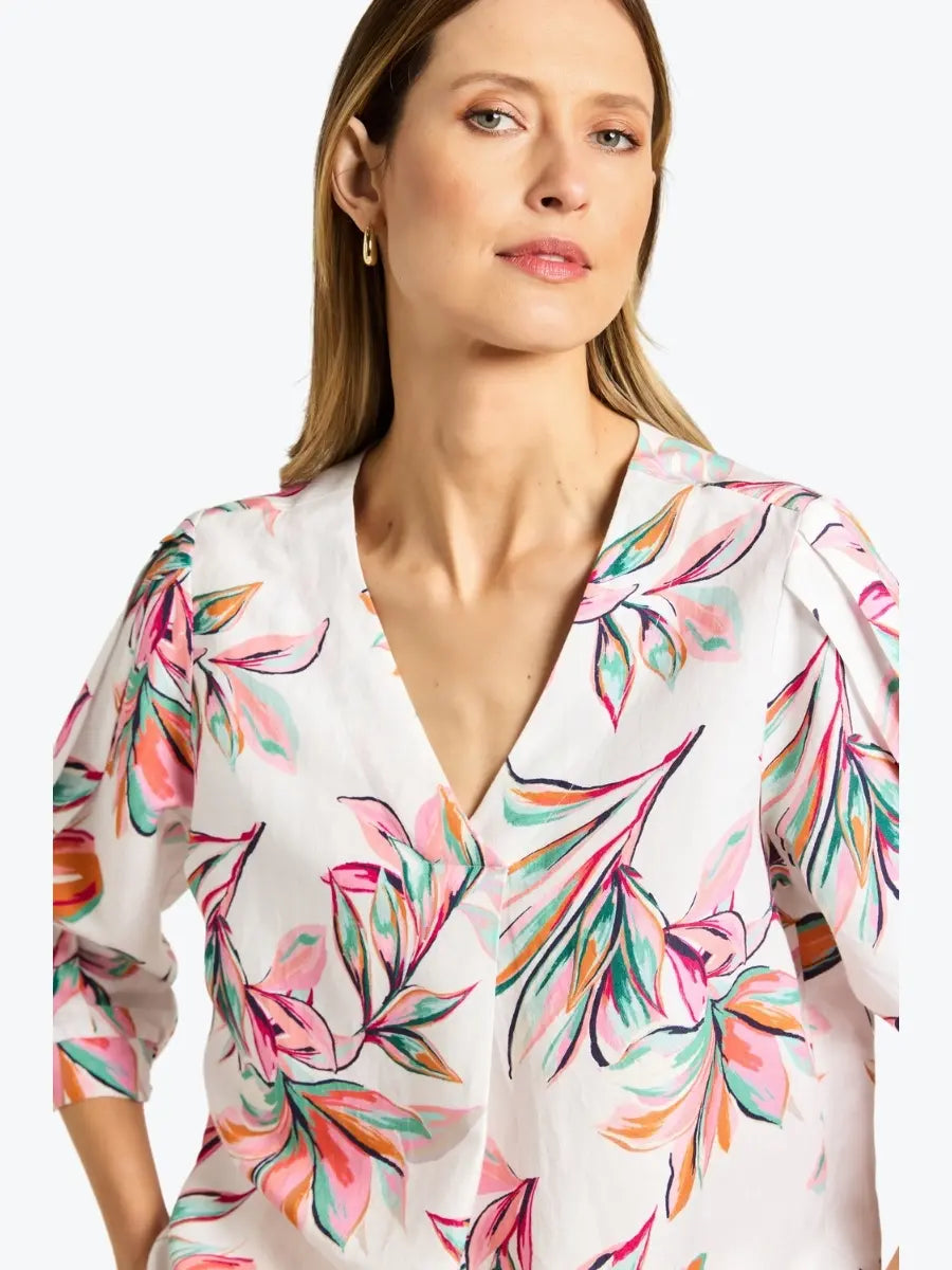 Paradise Print Linen Top