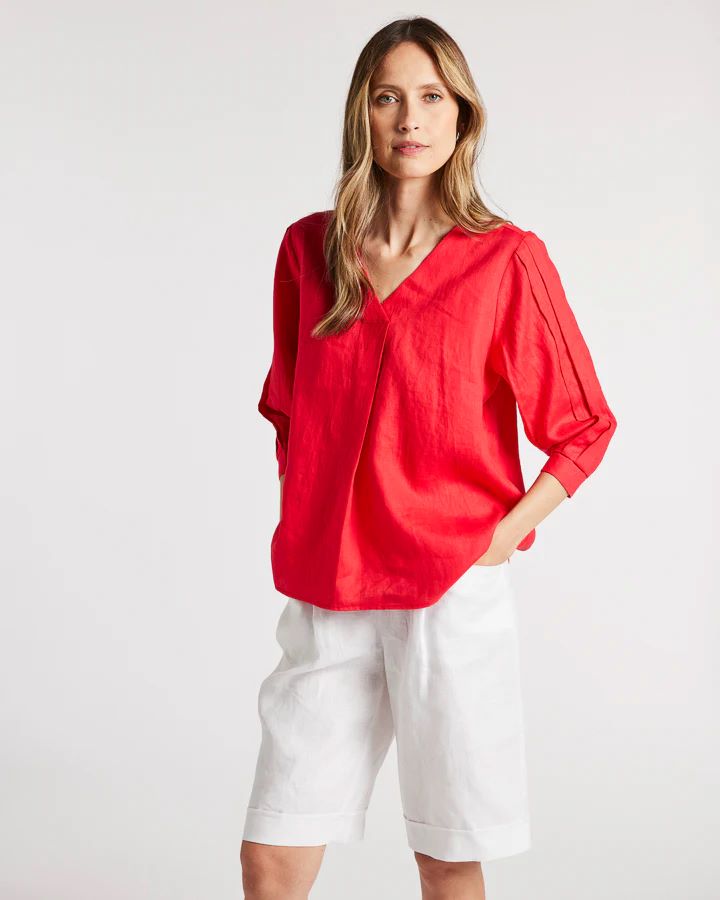 Kara Puff Sleeve Top in Carnation