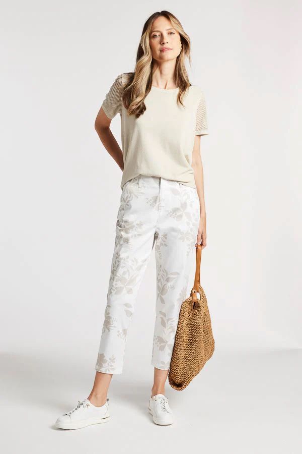 Shadow Print Pant in Stone