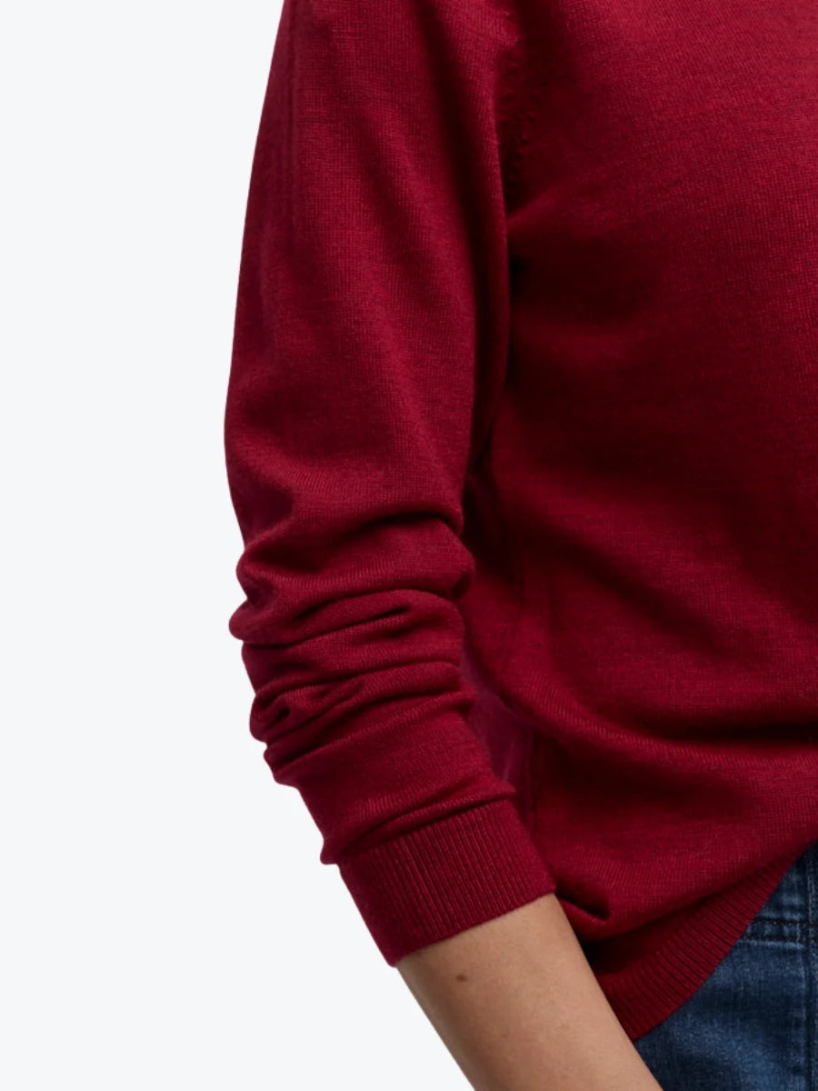 Villa Merino Wool Knit in Cherry