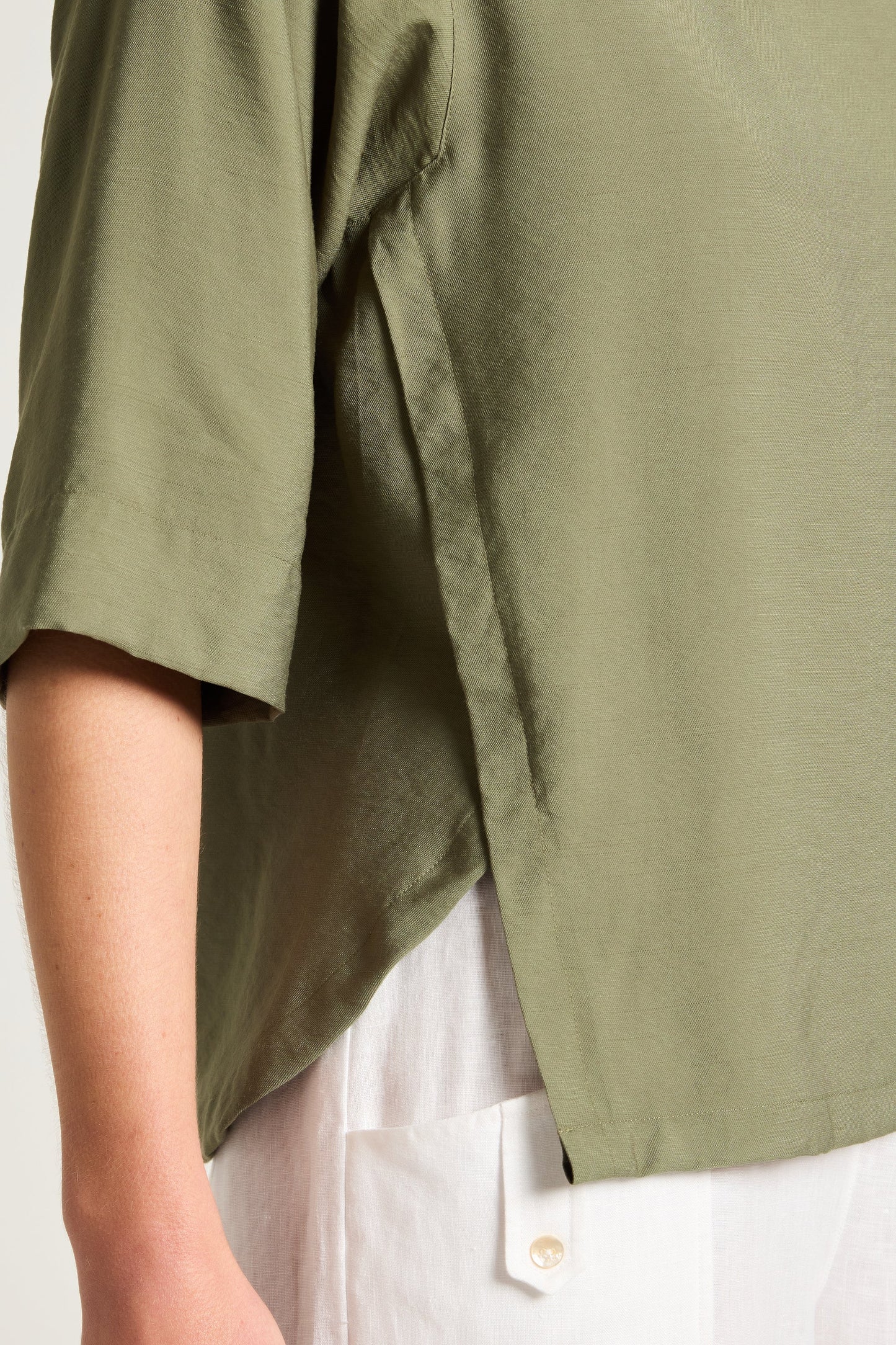 Skye Wrap Hem Top in Moss