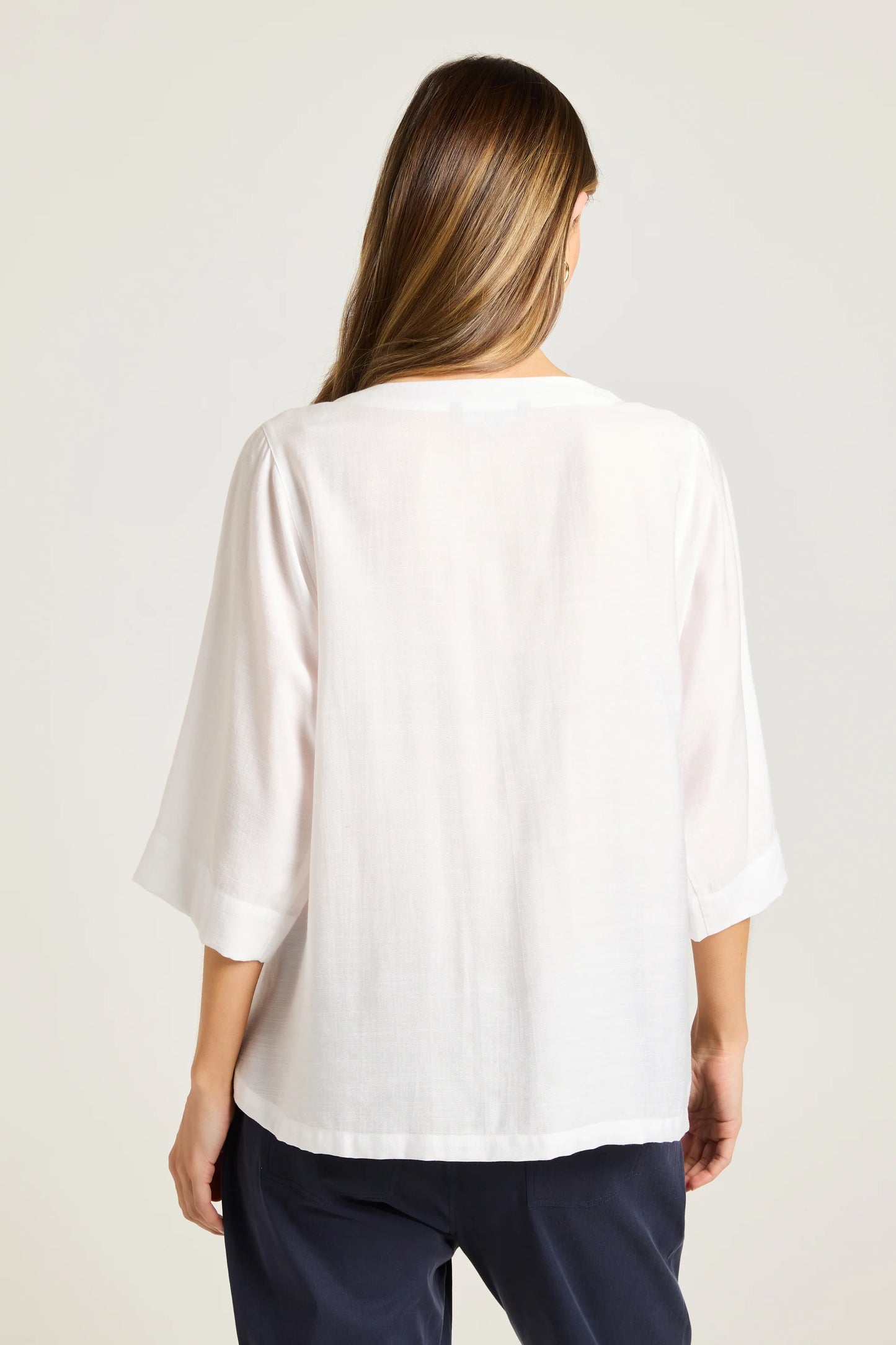 Skye Wrap Hem Top in White