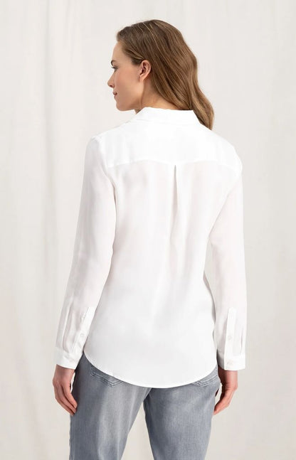 Basic Soft Polin Blouse in Pure White