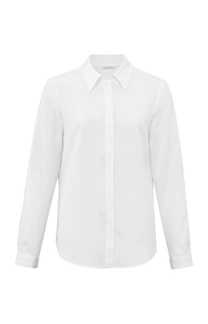 Basic Soft Polin Blouse in Pure White