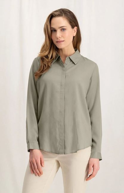 Basic Soft Polin Blouse in Aluminum Beige