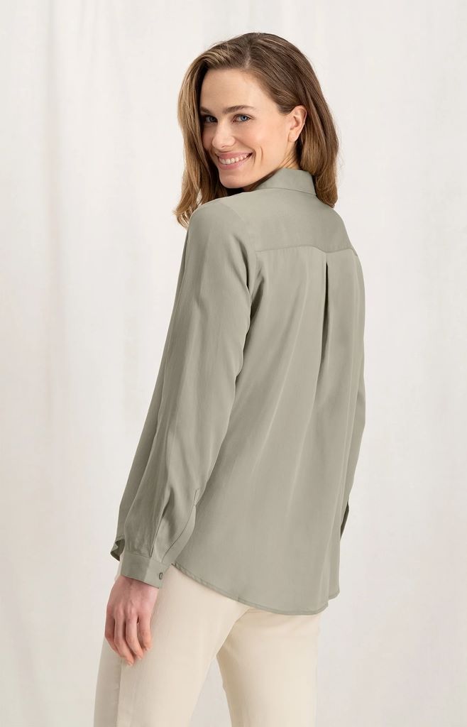 Basic Soft Polin Blouse in Aluminum Beige