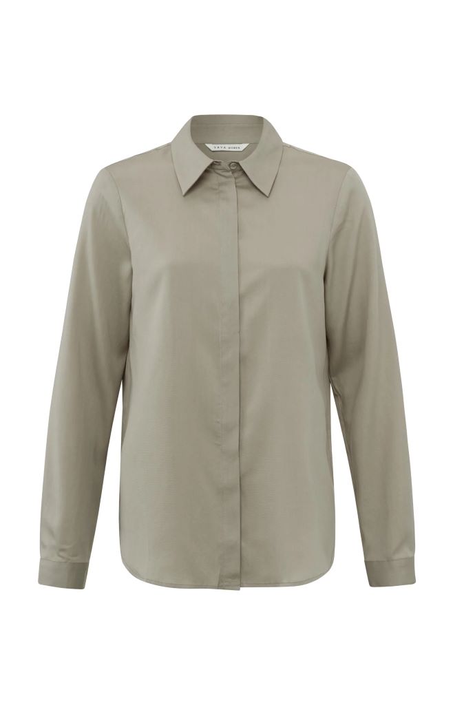 Basic Soft Polin Blouse in Aluminum Beige