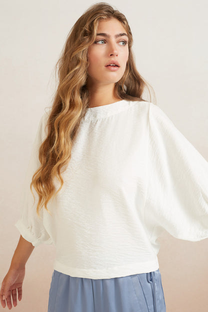 Batwing Boatneck Top in off White