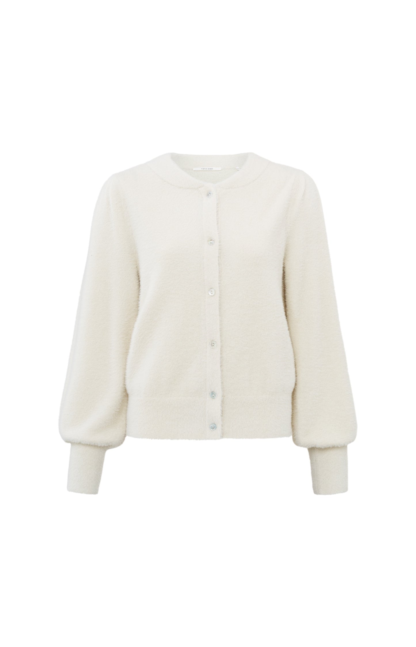 Fuzzy LS Cardigan in Chalk White