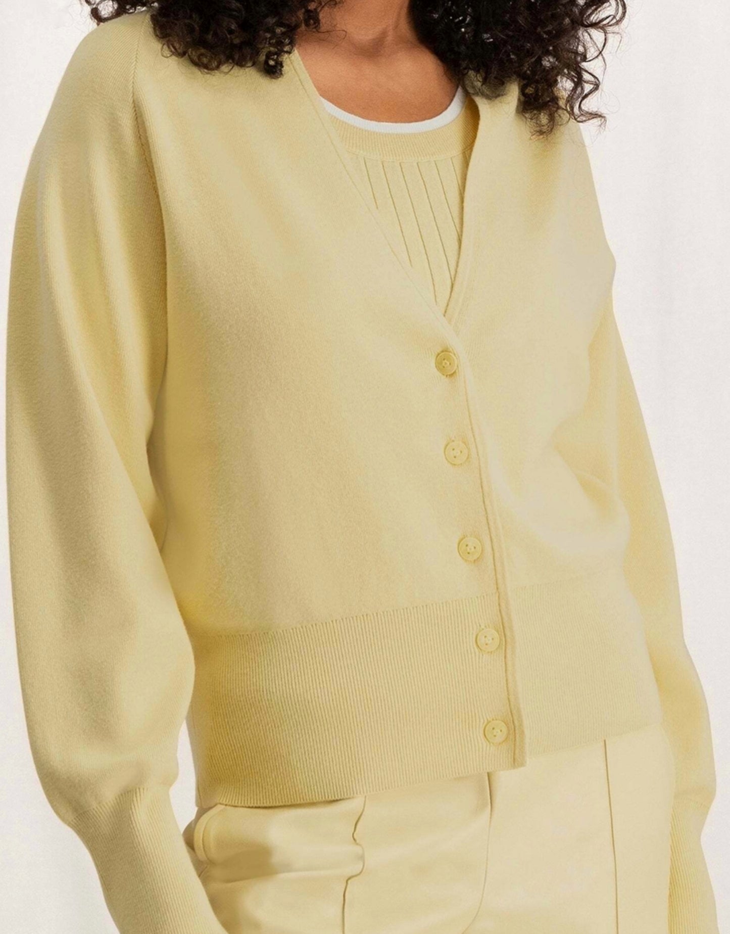 Long Sleeve Cardigan in Parsnip Yellow