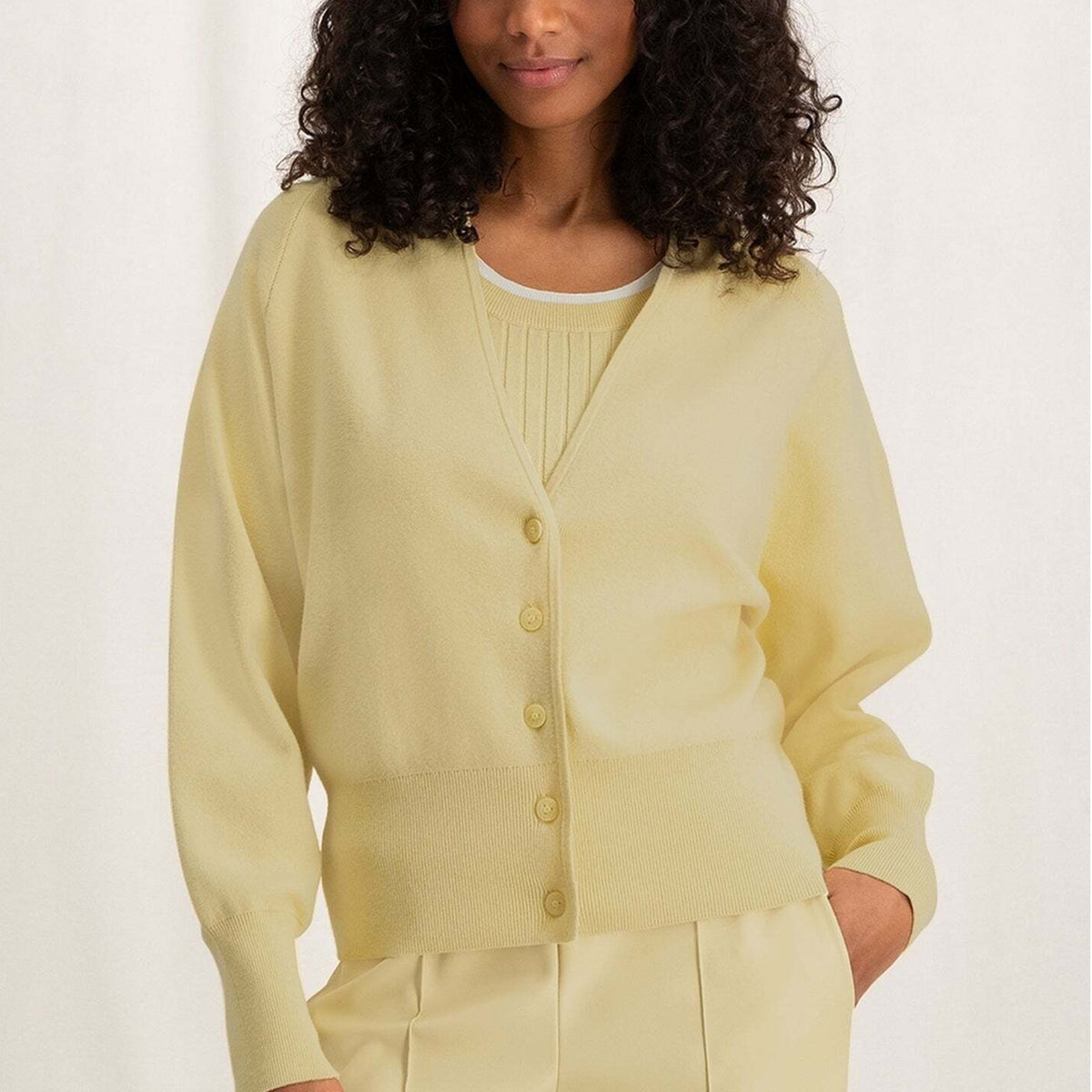 Yaya Long Sleeve Cardigan Parsnip Yellow Shop AP Jones Online