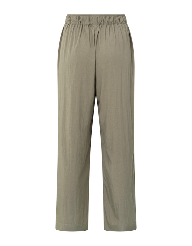 Woven Wide Leg Flowy Trousers in Army Green