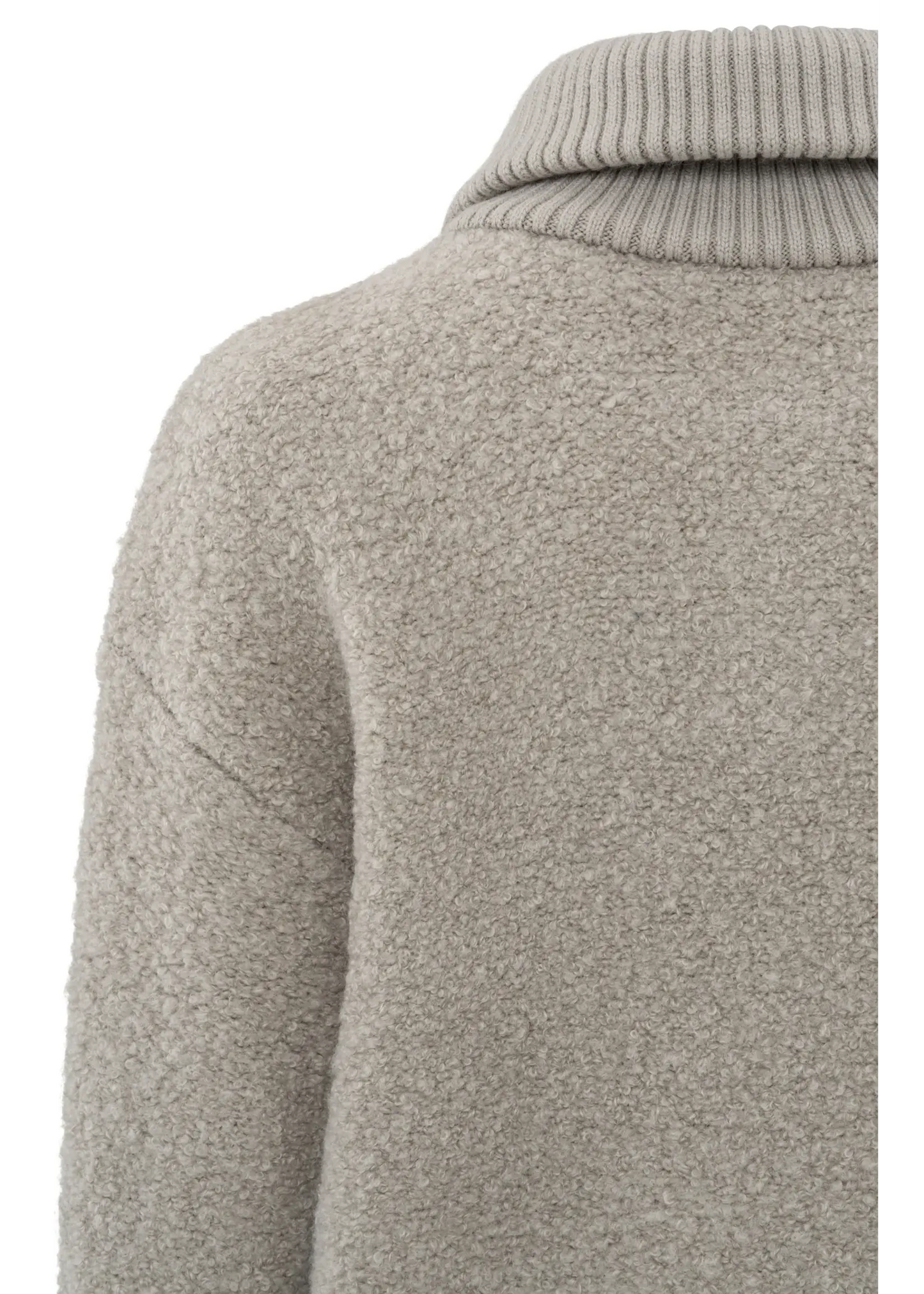 Boucle Rib Detail Sweater in Dove Grey