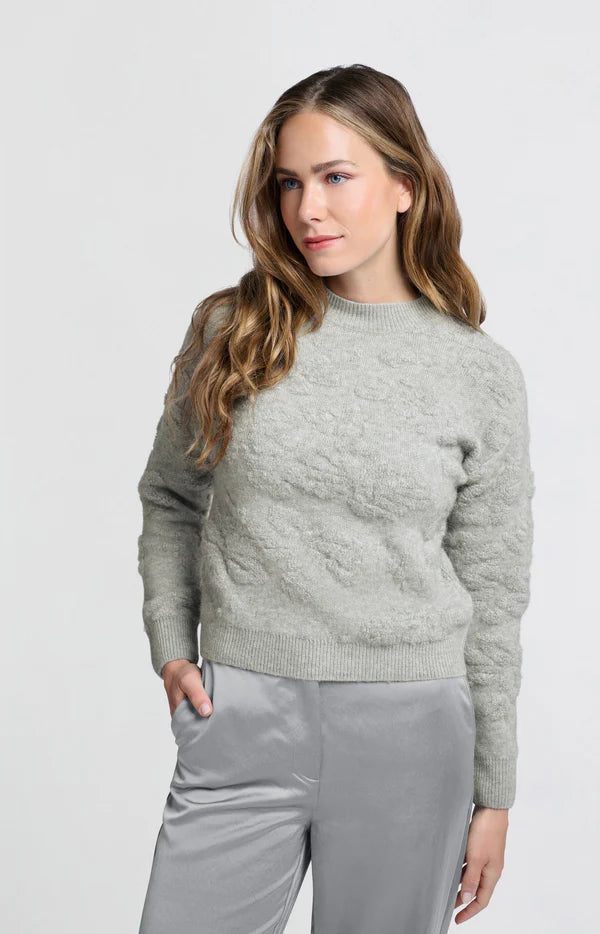 Flower Jacquard Sweaterin Formal Grey Melange