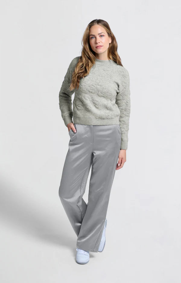 Flower Jacquard Sweaterin Formal Grey Melange