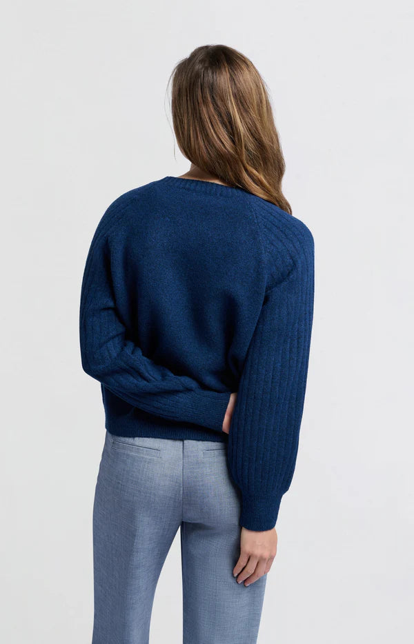 Rib Mix Sweater in Outer Space Blue