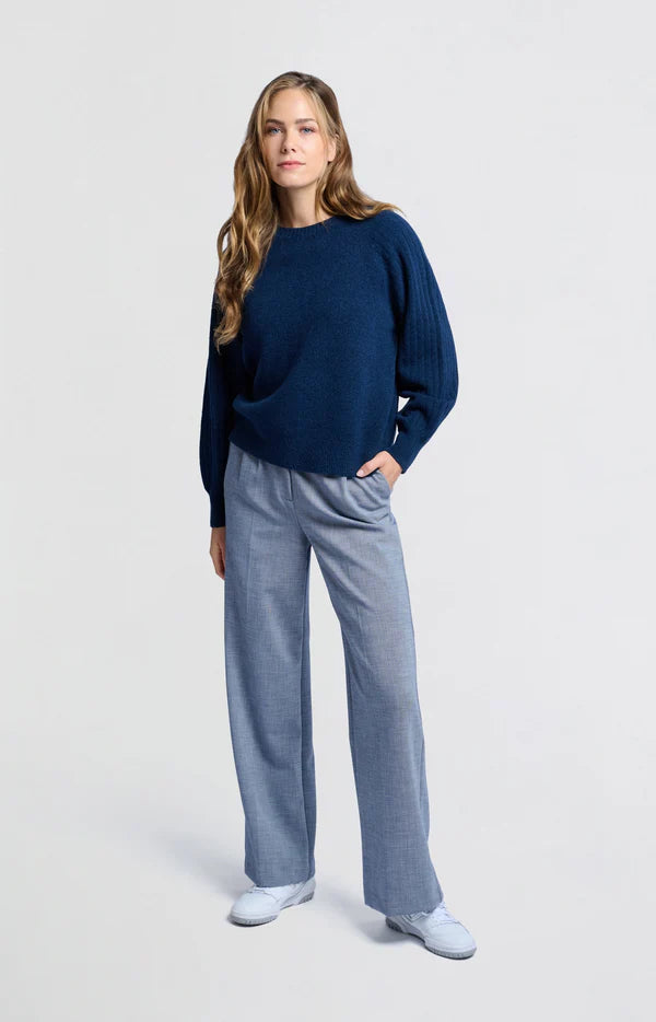 Rib Mix Sweater in Outer Space Blue
