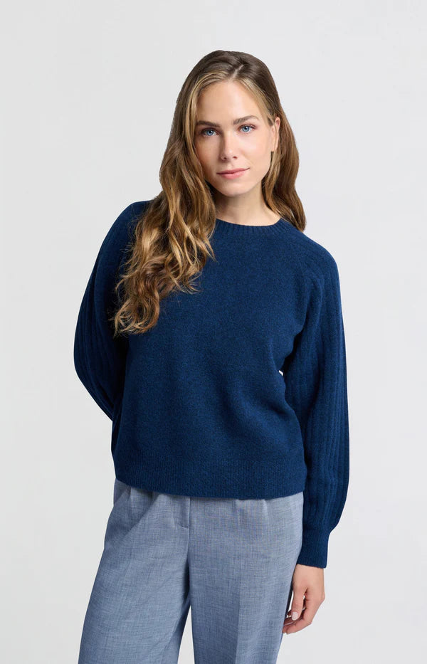 Rib Mix Sweater in Outer Space Blue