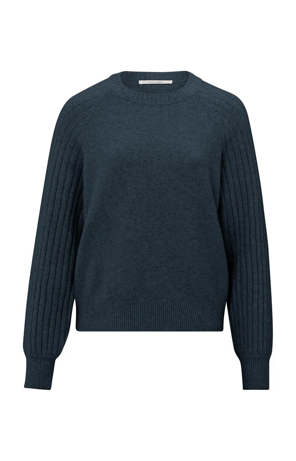 Rib Mix Sweater in Outer Space Blue