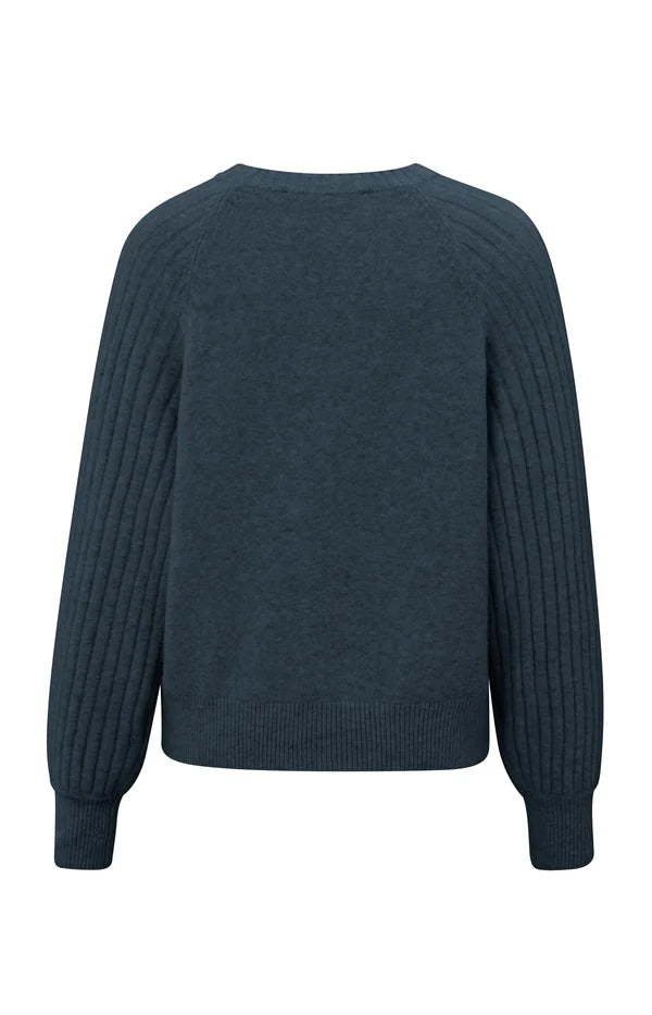 Rib Mix Sweater in Outer Space Blue