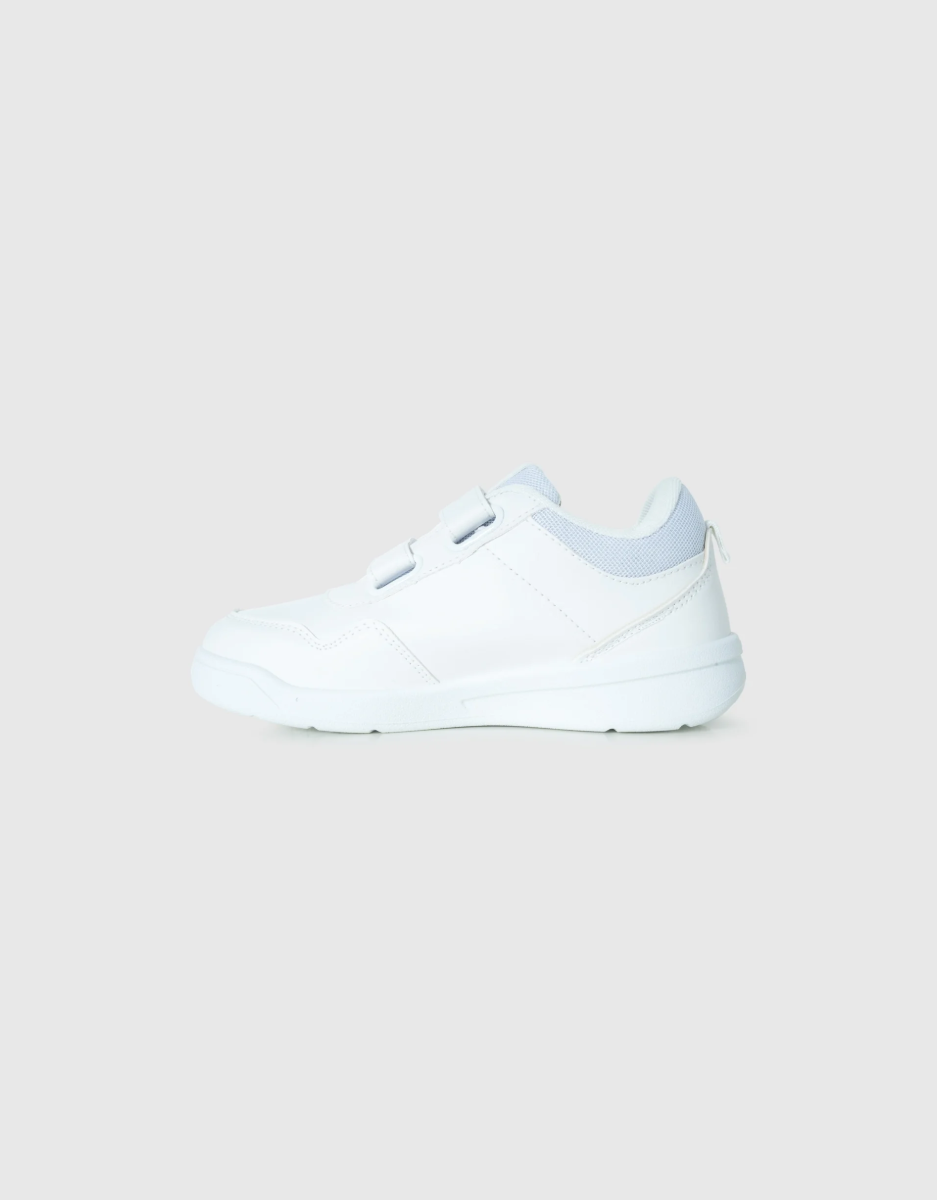 Samara Youth Velcro Sneakers in White Mono