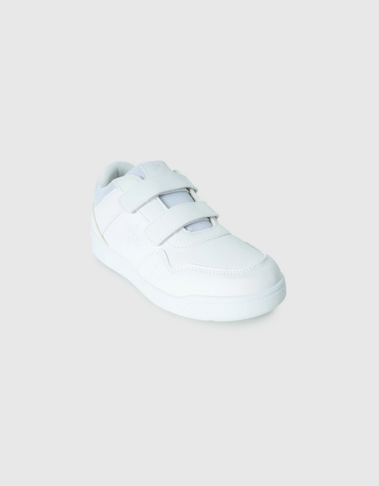 Samara Youth Velcro Sneakers in White Mono