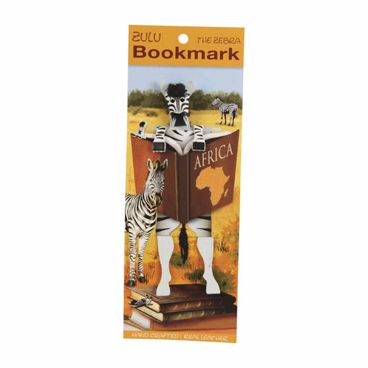 Leather Zebra Bookmark